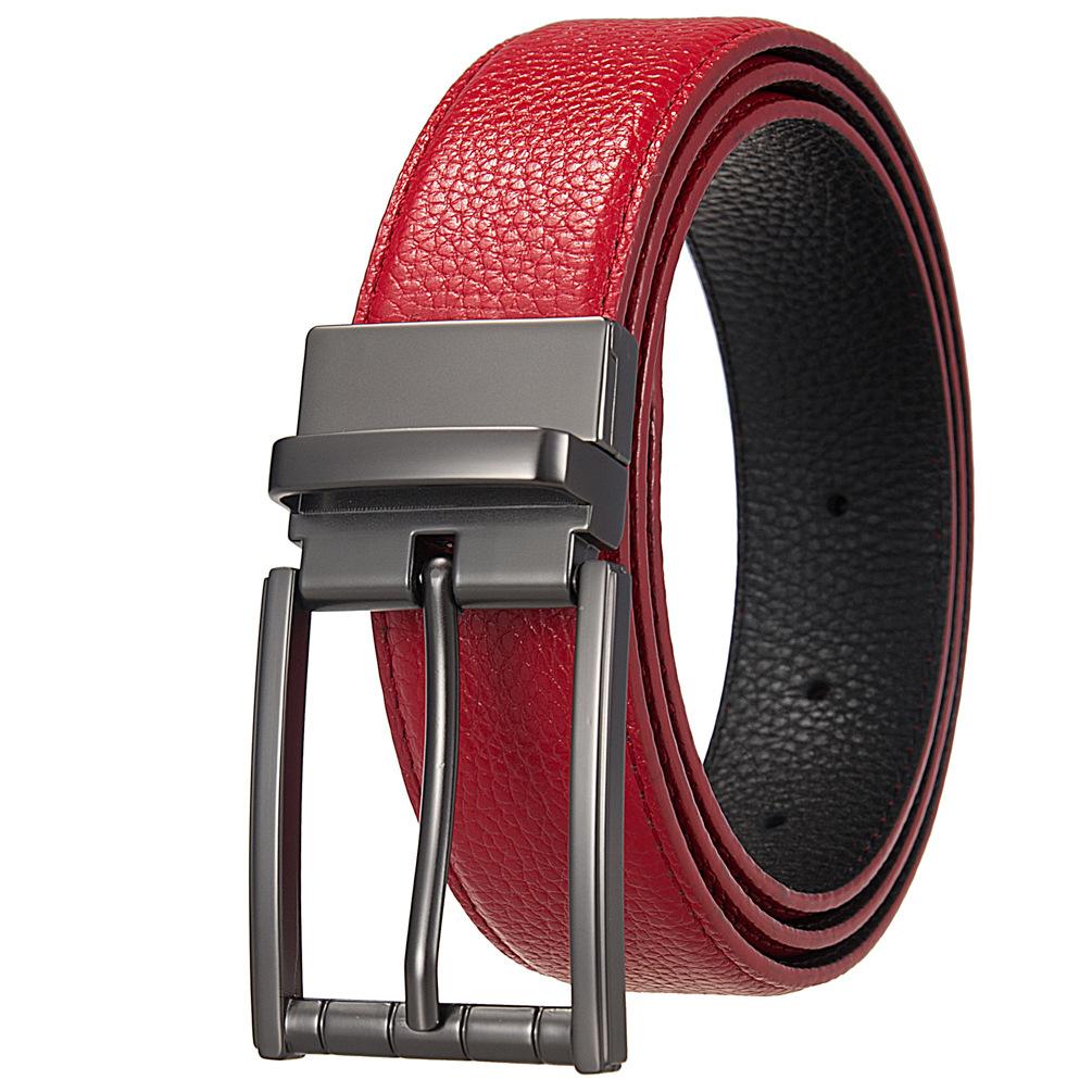 Fashion Punched Belt, First Layer Cowhide Belt, Commuter Men'S Pin Buckle Belt Ly35-25935-5