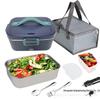 75W Portable Electric Lunch Box for Home & Car - Water-Free Rice Heater & Insulated Food Warmer