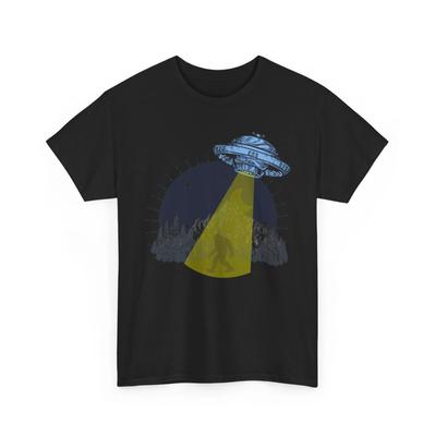 Bigfoot Abduction Shirt | Cool UFO Alien T-Shirt | Galaxy Graphic Tee