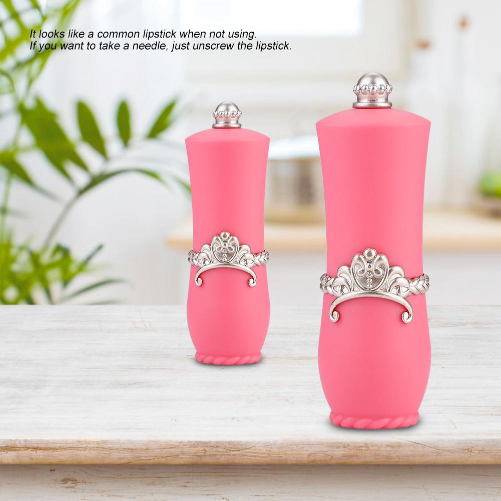 D&D Fashion Lipstick Shaped Sewing Needles Insertion Pin Holder Cushion(rose red)