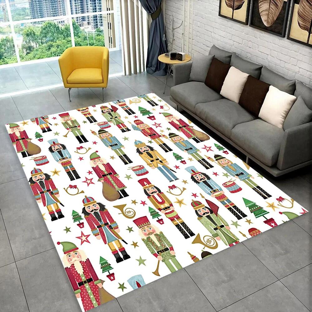 Nussknacker-Weihnachtsbaum-Teppich, Teppich für Zuhause, Wohnzimmer, Schlafzimmer, Sofa, Fußmatte, Dekor, Kinderspiel, rutschfeste Bodenmatte, Geschenk