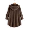 Women's Casual Fashion Button Plush Irregular Solid Color Long Sleeve Jacket
