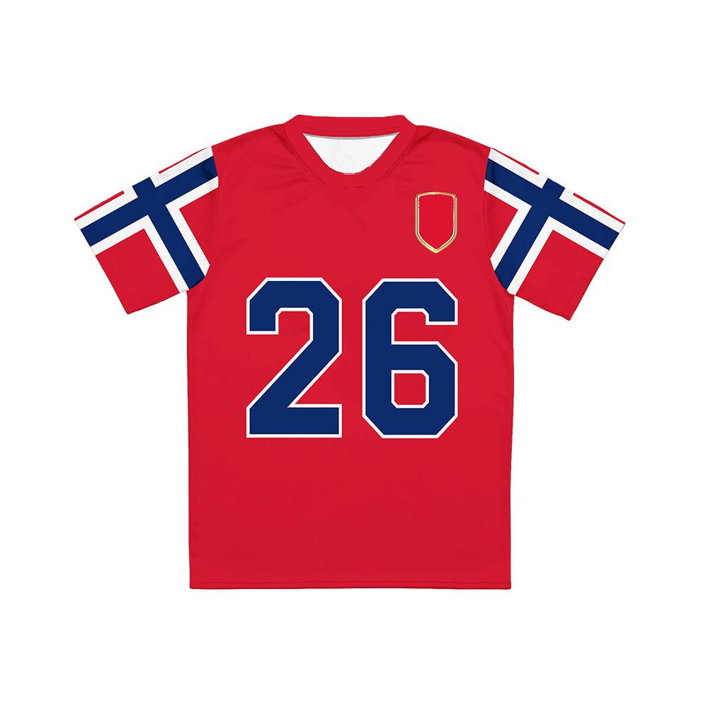 Norwegen Fußball T-Shirt Trikot Rundhals Kurzarm Sommer Herren Damen T-Shirt Lässig Mode Unisex Streetwear T-Shirts Druck Top