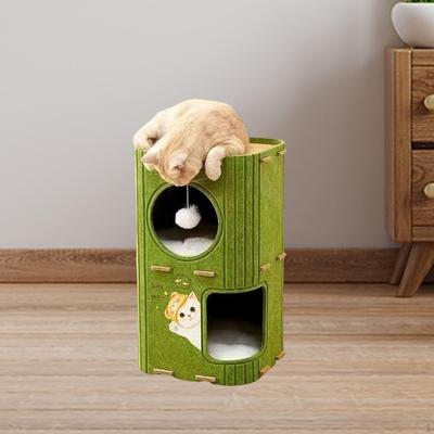 Cat Bed, Cave, House, Hut, Scratchresistant, Enclosed Covered Tunnel, Condo for Multiple