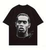 Heren Ronaldinho Patroon T-shirt Korte Mouwen Comfortabel Katoen Ademend Hoge Kwaliteit Casual Stijl met Handtekening Ontwerp