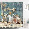 Coastal Marine Shower Curtain: Dolphin, Starfish, Seahorse, Seashell, Sea Turtle - Moisture-Proof, Mildew-Resistant, Waterproof, Beach Bathroom Décor