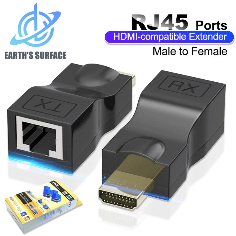 4K HDMI-kompatibler Extender RJ45-Ports Bis zu 30m Über CAT6 5E Netzwerk Ethernet LAN TX RX Adapterkabel HDTV zu RJ45 für DVD PS4