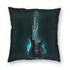 Rock Music 3D Guitar Cushion Cover 45X45 Home Decorative Print Music Note Throw Pillow Case For Sofa Double-Sided