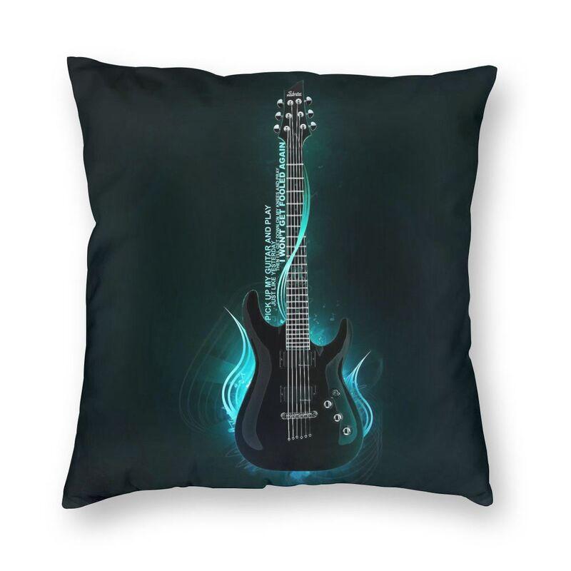 Rock Music 3D Guitar Cushion Cover 45X45 Home Decorative Print Music Note Throw Pillow Case For Sofa Double-Sided