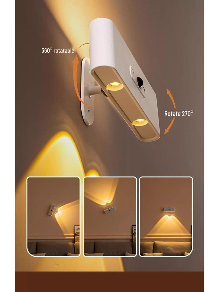 Wireless Rechargeable Magnetic Bedside Lamp with Remote Control and Sensor