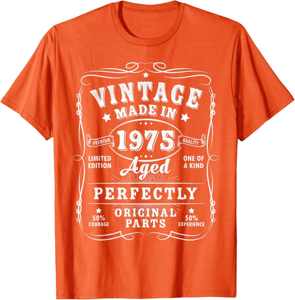 Vintage 50 Birthday Decorations Unisex 50 Year 1975 50th Birthday T-Shirt