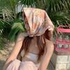 70*70cm Cotton And Linen Handkerchief Small Hair Scarf For Women Cute Plain Bag Scarfs Female Fashion Print Scarves For Women