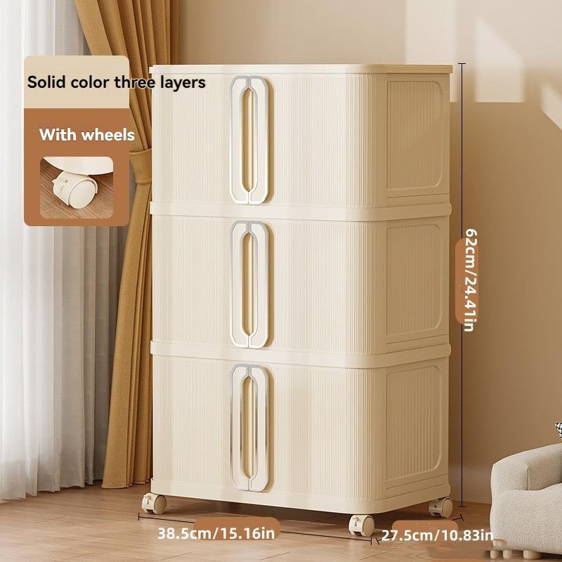 1Pc Foldableing Storage Cabinet Home Living Room Bedroom Gap Storage Cabinet Bedside Sliding Door Finishing Storage Cabinet