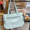 High-value messenger bag, dirt-resistant nylon cloth, transparent compartment, millet bag, shoulder bag, college style, small and fresh tote bag.