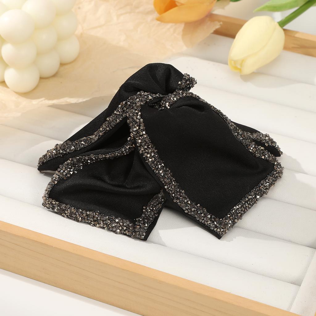 AWAYTR Luxury Black Bowknot Hair Claws Farbic Hair Clips Crab For Women Girl Gift Hair Accessories Valentine Headwear