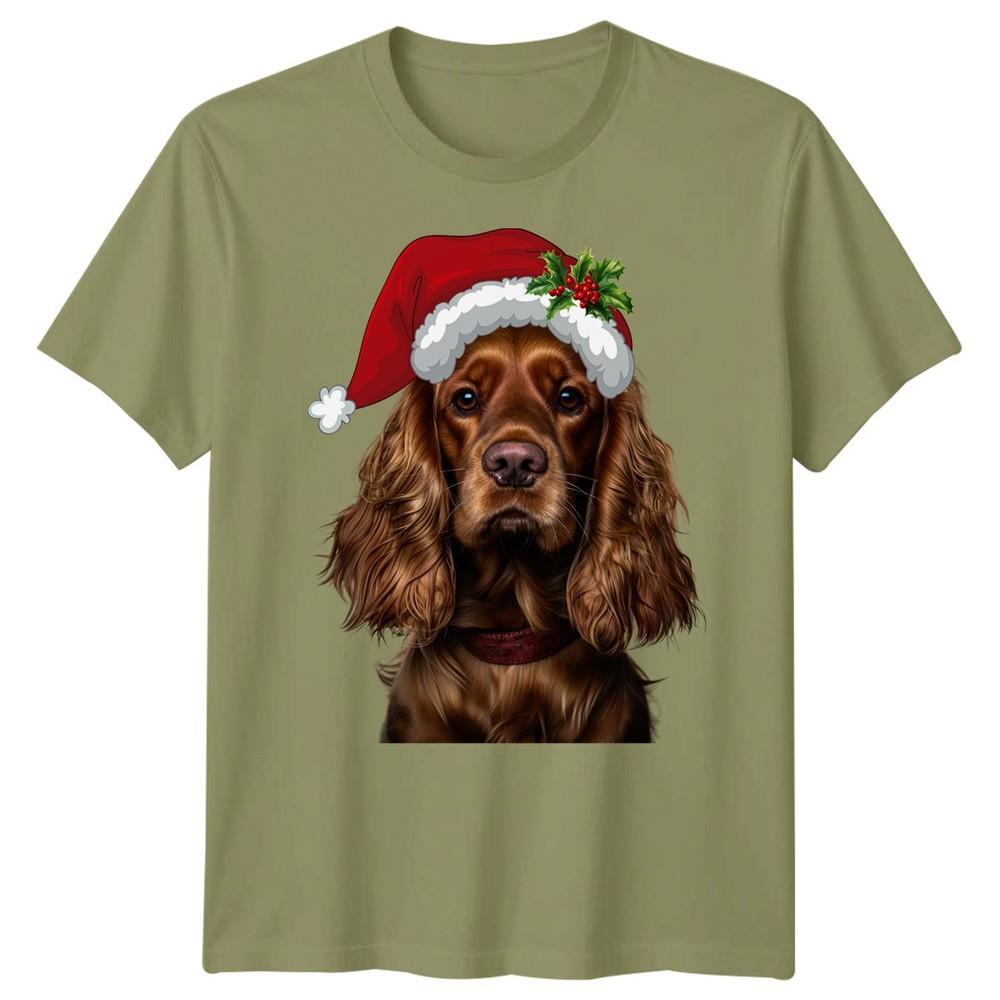 Spaniel Dog Christmas Holiday Animals Unisexs Unisexs Graphic Tee Festive Tee