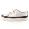 Great LOUIS VUITTON Low Cut Sneakers Monogram Lace-up White Leather Women 36 Used