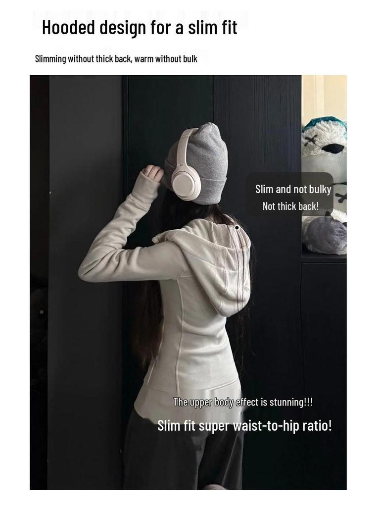 Geacă cu glugă slim fit pentru femei 2025 - Toamnă timpurie, Top scurt în stil coreean care îmbrățișează talia