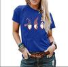 Real Shot Amazon Independence Station Cross-border European, American Independence Day Printed Short Sleeve Top Women's Summer Outer Bottom Shirt