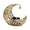 Moon Candle Holder Hollow Metal Candle Holder Candle Desktop Stand Ornament