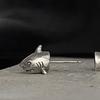 1 Pair Shark Stud Earrings Men and Women Trend Hip Hop Punk Cold Wind Earrings Fashion Retro Fish Split Earrings