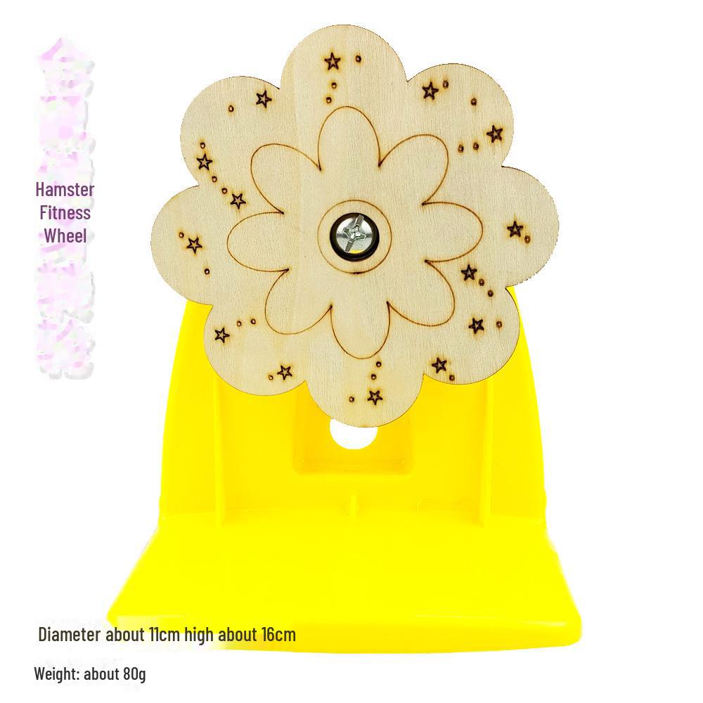 Hamster Fitness Wheel & Frisbee Toy with Stand for Small Pets