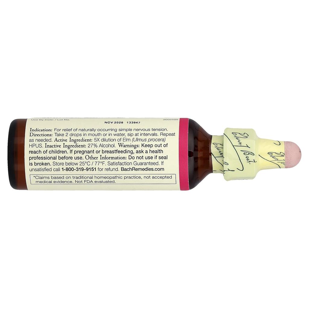 Bach, Original Flower Remedy, Elm, 20 ml (0.7 fl oz)