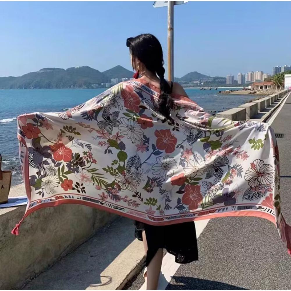 Chaka Salt Lake Great Northwest Tourism Ethnic Style Scarf Silk Scarf Women'S Summer Seaside Beach Shawl Sunscreen Thin