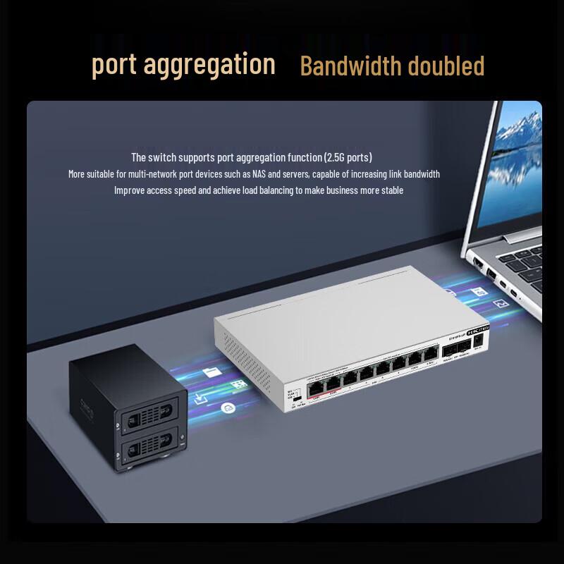 H3C S1510FX-UP 8-Port 2.5G PoE+ Ethernet Switch with 10G Uplink