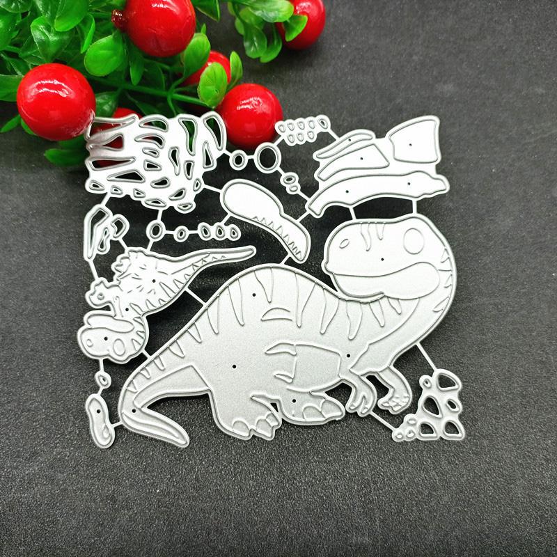 2 Dinosaur Velociraptor Design Style Metal Cutting Die Stencil for DIY Scrapbooking Album Photo Embossing Paper Card Craft Decor