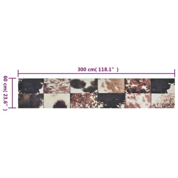VidaXL Tapis de cuisine lavable impression peau d'animal 60x300 cm 136578