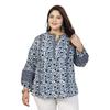 Stylum Plus Size Women Floral Printed Cotton Top (TOPVENUSPLUS50_Navy Blue, 5XL)
