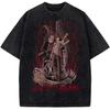 Yagami Light L Lawliet Print T-shirt Anime Death Note Clothing Men Women Tshirts Retro Washed T Shirt Harajuku Male Cotton Tops