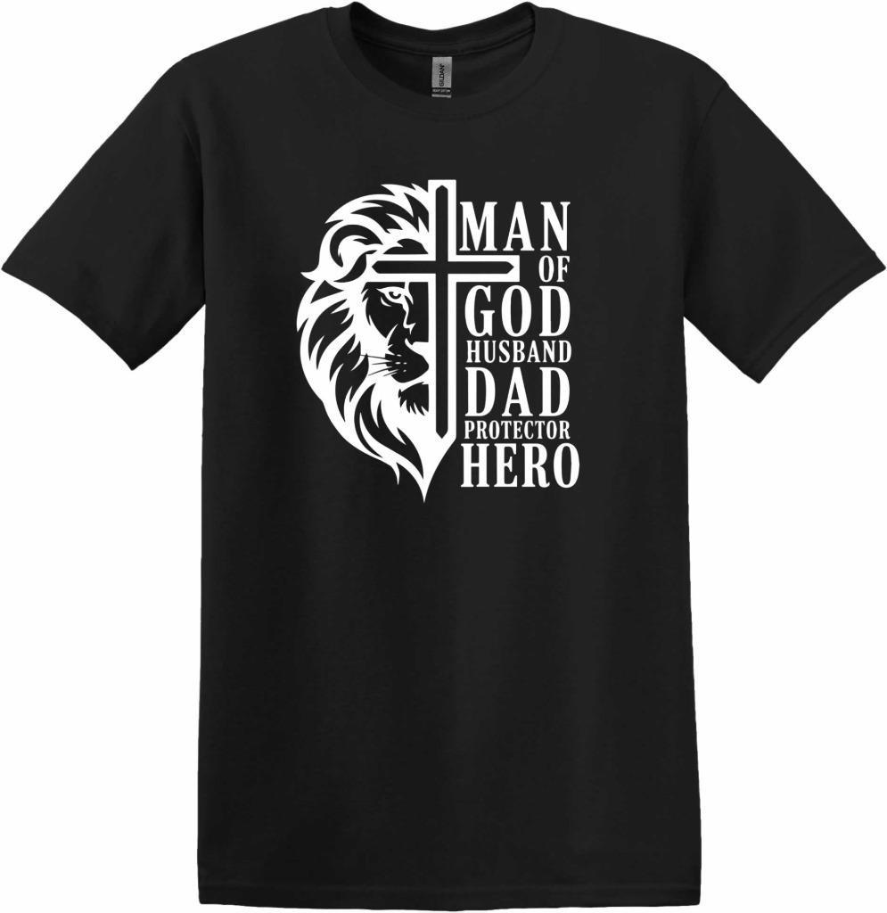 Christian Man of God Husband Dad Protector Hero T-Shirt XL