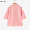 ZANZEA Women Floral Print Casual 3/4 Sleeve Blouse