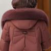 Women's 2025 New Style Mid-Length Winter Down Jacket with Fox Fur Collar for Middle-Aged and Elderly