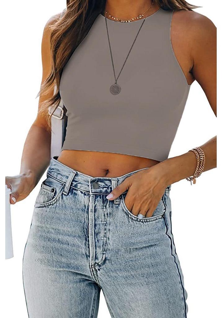 European & American Women's Sleeveless Racerback Crop Top
