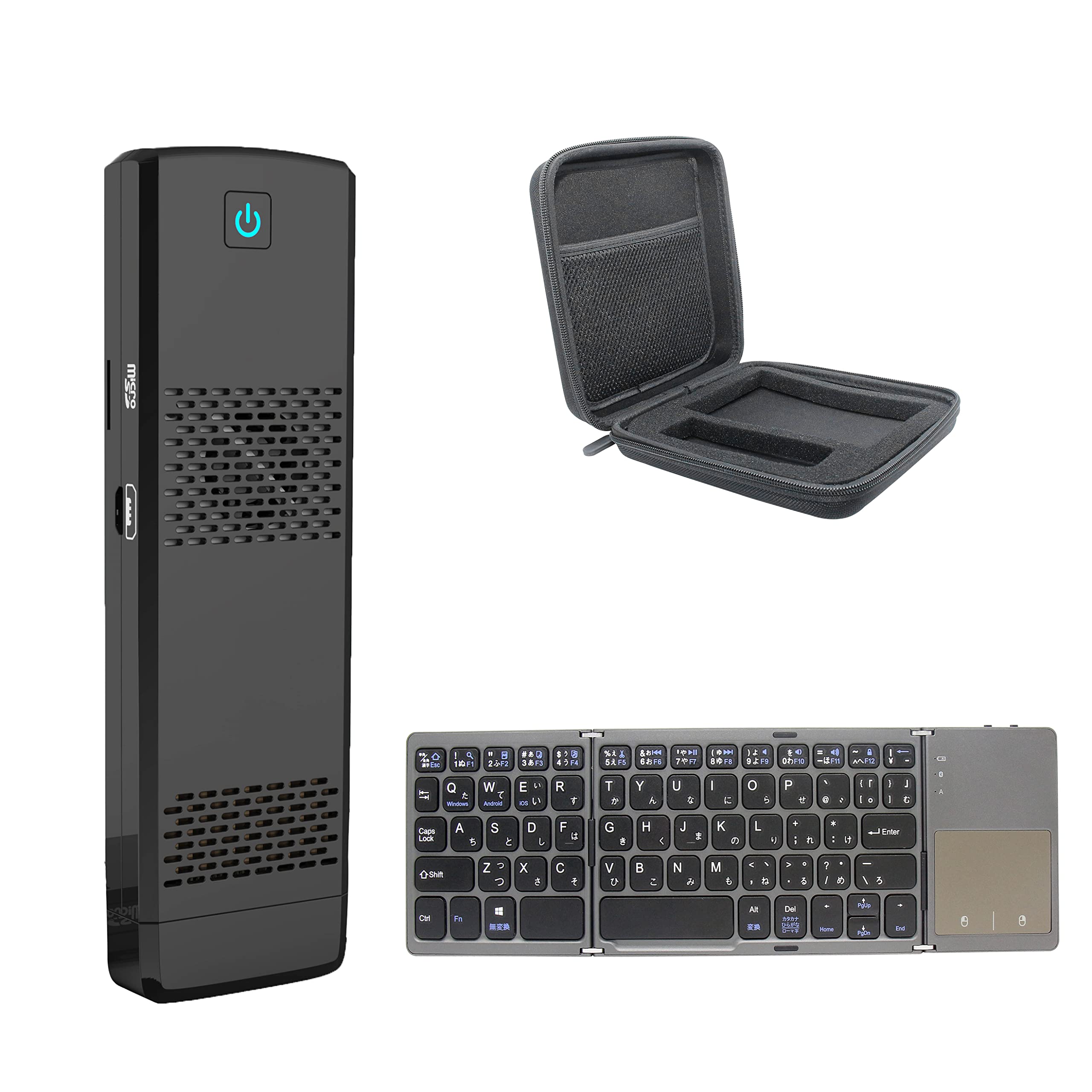 

11 set Mini PC set with touchpad keyboard included Windows 11 stick PC with portable pouch and HDMI extension cable included [Windows up] 4GB+64GB