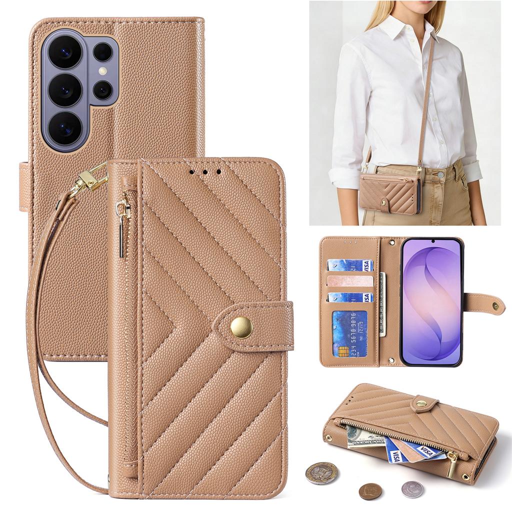 Crossbody Leather Wallet Cards Solt Phone Case for Samsung Galaxy S26 Plus S25 S24 FE S23 Ultra A16 A17 A26 A36 A37 A56 Cover