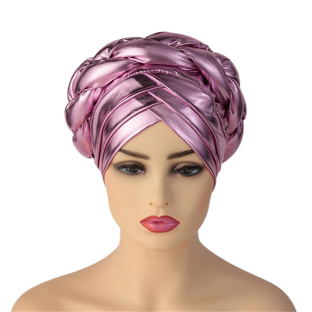 Forehead Cross Turban Cap For Women Braid Head Wraps African Lady Cap Muslim Headscarf Bonnet Turbante Mujer