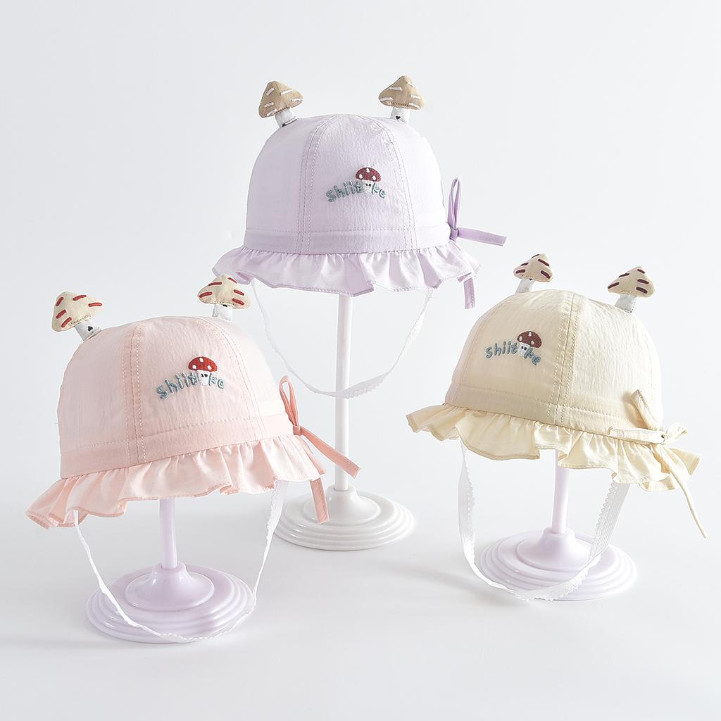 Baby and Toddler Summer Style Children's Sunshade Hat, Girl's Baby Lace Fisherman Hat, Skin Friendly Cotton