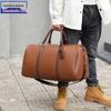 Korean Style Large Capacity Travel Bag - Wet & Dry Separation, Soft Leather, Solid Color Gym Bag