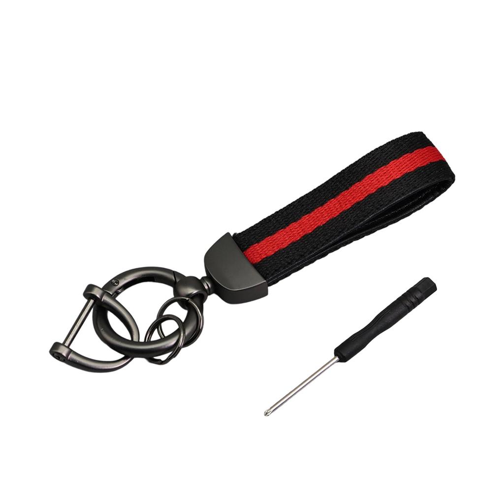 Double Layer Striped Keychain with Ring Universal Fit for Car Keys and Home Keys Durable Multi Color Design