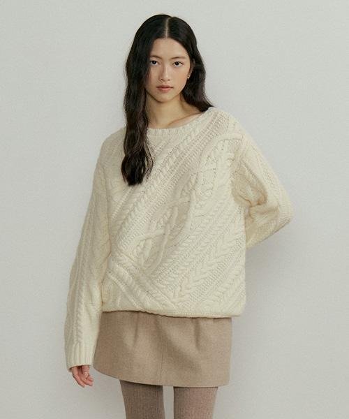 Lingseoul Fishermans Knot Knit-Ivory
