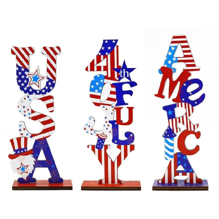 Patriotics Centerpieces 4th of Julys Sign Table Decorations for Bedroom Home