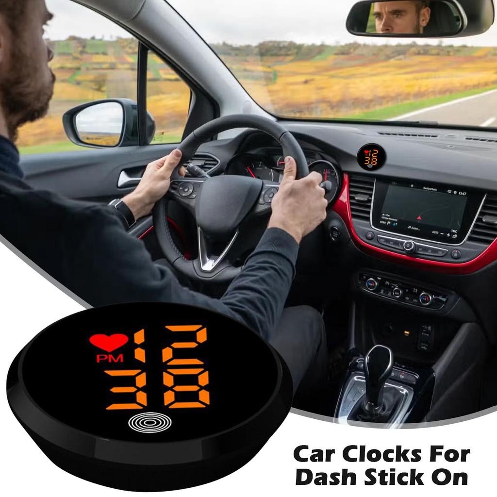 Klocka För Bils Instrumentbräda Automotive Självhäftande Digitala Klockor Sätts På Liten LED Tidsvisning Klocka För Bils Instrumentbräda Luftutblås Cykel