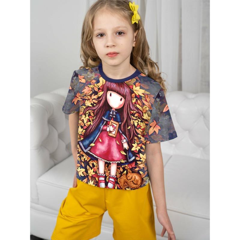 Cute Cat 3d Printed T Shirt Girls T-Shirts 2025 Cartoon Animal Trendy Girl Children Tshirts Casual Baby Clothes Top Tee Summer