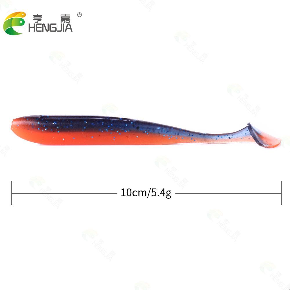 HENGJIA 30Pcs Boxed 10Cm-5.4G Soft T Tail Paddle Tail Baits Artificial Isca Pesca Wobbler Bass Minnow Lure Silicone Baits
