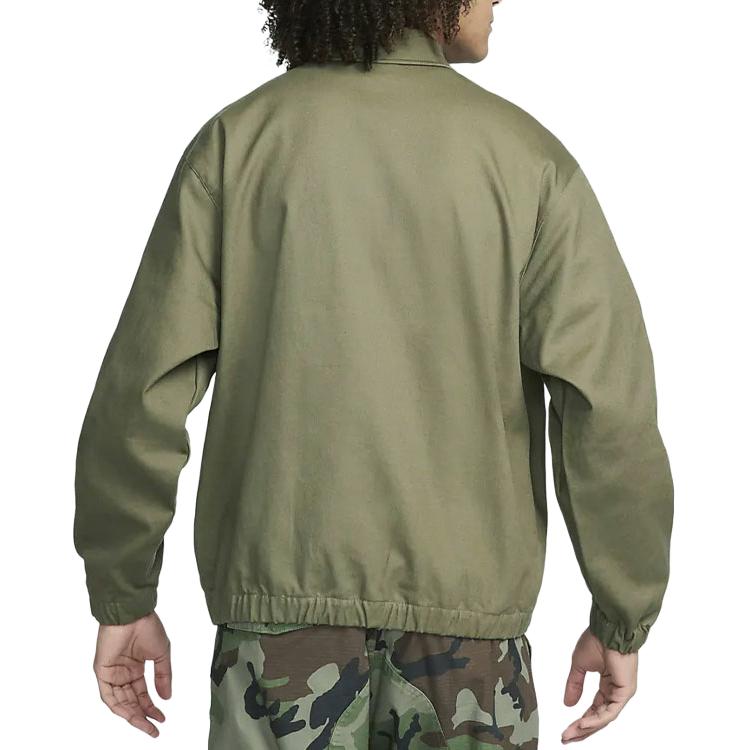 Nike Solid Color Logo Casual Collar Jacket Men Outerwear Green DQ6335-222