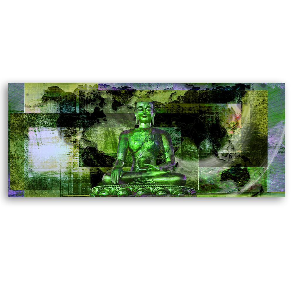 Canvas Print, Green Buddha Statue